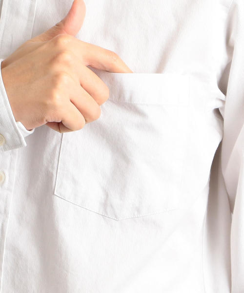 green label relaxing（グリーンレーベルリラクシング）の「CM コードドビー ボタンダウン シャツ LS ◆（シャツ/ブラウス・メンズ・グレー/オフホワイト/オリーブ/ライトピンク/コバルトブルー・S/M/L/XL）」の14枚目の写真