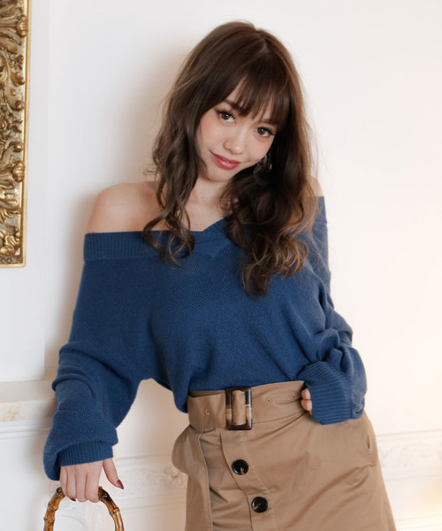 LIPSERVICE（リップサービス）の「SOFTタッチSpringニットトップス（ニット/セーター・レディース・ホワイト/ブルー/ピンク/ブラック/その他1・FREE）」の3枚目の写真