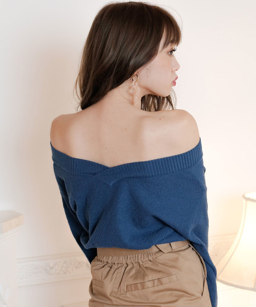 LIPSERVICE（リップサービス）の「SOFTタッチSpringニットトップス（ニット/セーター・レディース・ホワイト/ブルー/ピンク/ブラック/その他1・FREE）」の14枚目の写真