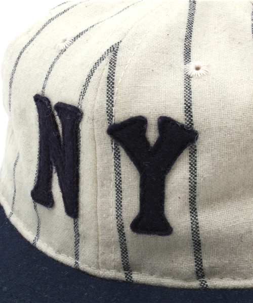 ONSPOTZ（オンスポッツ）の「ONSPOTZ ORIGINAL EBBETSFEILD NEGRO LEAGUE CAP NEW YORK BLACK YANKEES 1936 SHORT VISOR WHITE（キャップ・メンズ・ホワイト×ネイビー・FREE）」の5枚目の写真
