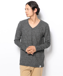 AZUL by moussy | ミックスニットソーVネック長袖PO(ニット/セーター)