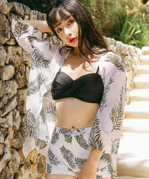 カバーアップ付きボクサーパンツタイプビキニ3点セットアップ Koisama コイサマ のファッション 水着 レディース水着 水着