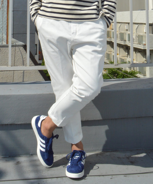 Dickies（ディッキーズ）の「Dickies/ディッキーズ コットンストレッチ ８分丈（その他パンツ・メンズ・ホワイト/ネイビー・L/M/S/XL）」の2枚目の写真