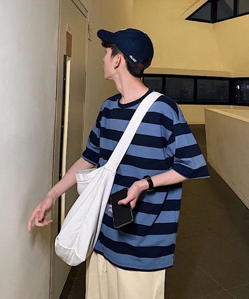 Bifrost（ビフレスト）の「ボーダーBIGTシャツ（Tシャツ/カットソー・メンズ・ブルー/グリーン・FREE）」の8枚目の写真