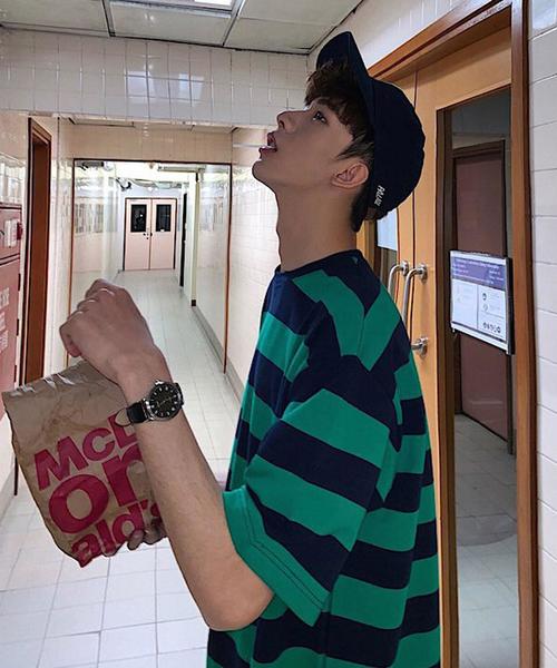 Bifrost（ビフレスト）の「ボーダーBIGTシャツ（Tシャツ/カットソー・メンズ・ブルー/グリーン・FREE）」の10枚目の写真