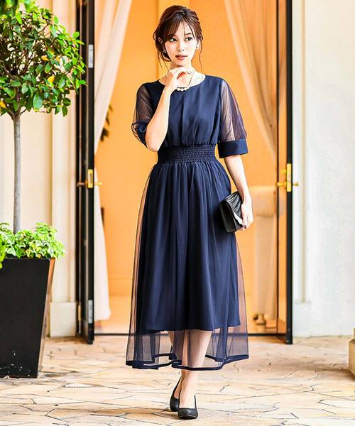 Fashion Letter（ファッションレター）の「バックレースアップ結婚式ワンピースドレス（ドレス・レディース・ネイビー/ブルーグリーン/ピンク/サックスブルー・M/L）」の14枚目の写真