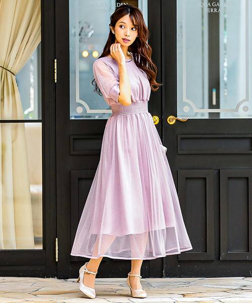 Fashion Letter（ファッションレター）の「バックレースアップ結婚式ワンピースドレス（ドレス・レディース・ネイビー/ブルーグリーン/ピンク/サックスブルー・M/L）」の8枚目の写真