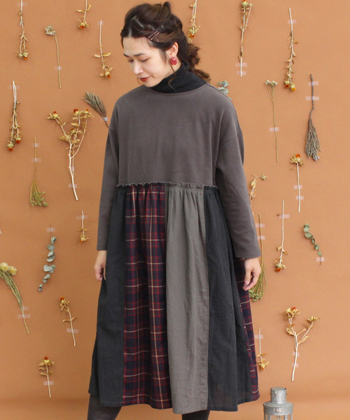 Cdc ドッキング De パッチワーク ワンピース ワンピース Chambre Charme シャンブルドゥシャーム のファッション ドッキング ワンピース De