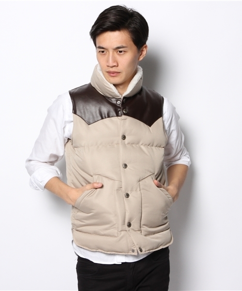 WEGO（ウィゴー）の「WEGO/パデッドベスト（ダウンベスト・メンズ・キャメル/レッド/ブラック/ベージュ/ネイビー・X-LARGE/MEDIUM/LARGE）」の3枚目の写真