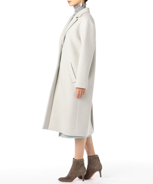 ESTNATION チェスターコート ドロップショルダー ブラック 36 ウール