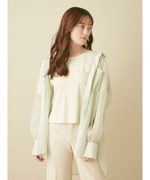 dazzlin（ダズリン）の「シャインカラーリラックスシャツ（シャツ/ブラウス・レディース・ブラウン/ピンク/アイボリー/ミント・FREE）」の3枚目の写真