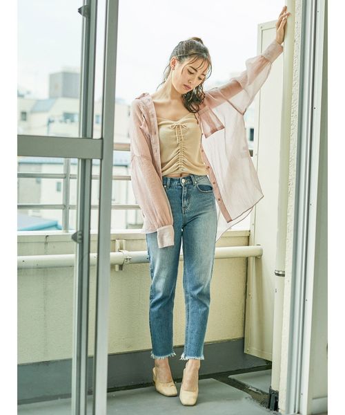 dazzlin（ダズリン）の「シャインカラーリラックスシャツ（シャツ/ブラウス・レディース・ブラウン/ピンク/アイボリー/ミント・FREE）」の5枚目の写真