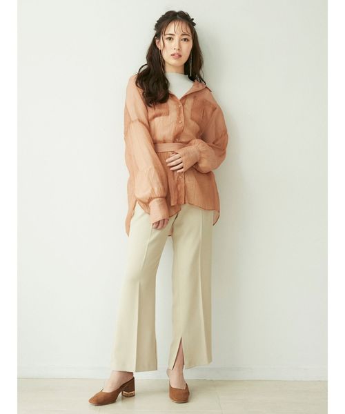 dazzlin（ダズリン）の「シャインカラーリラックスシャツ（シャツ/ブラウス・レディース・ブラウン/ピンク/アイボリー/ミント・FREE）」の8枚目の写真