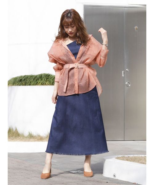 dazzlin（ダズリン）の「シャインカラーリラックスシャツ（シャツ/ブラウス・レディース・ブラウン/ピンク/アイボリー/ミント・FREE）」の15枚目の写真