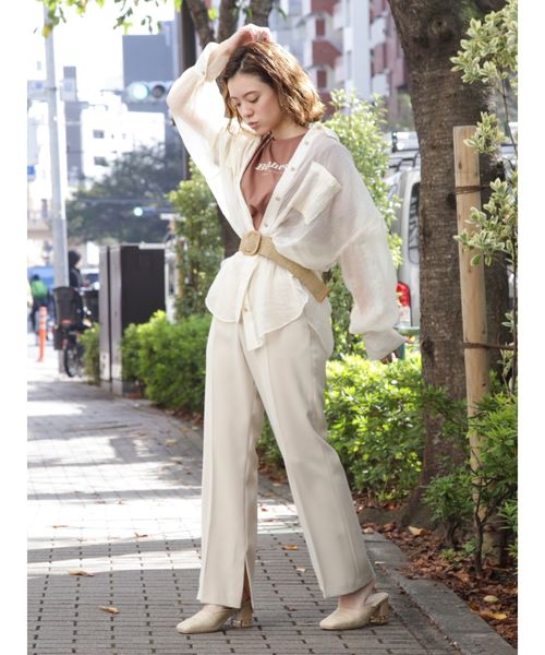 dazzlin（ダズリン）の「シャインカラーリラックスシャツ（シャツ/ブラウス・レディース・ブラウン/ピンク/アイボリー/ミント・FREE）」の18枚目の写真