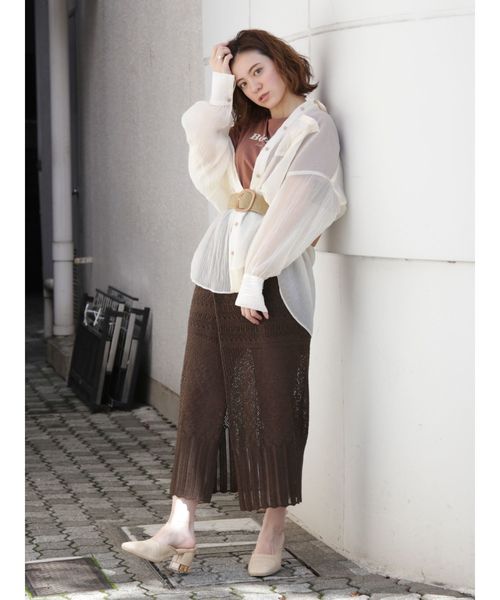 dazzlin（ダズリン）の「シャインカラーリラックスシャツ（シャツ/ブラウス・レディース・ブラウン/ピンク/アイボリー/ミント・FREE）」の19枚目の写真