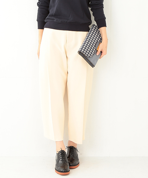 Ray BEAMS（レイビームス）の「Ray BEAMS / 1タック ワイド パンツ（その他パンツ・レディース・ライトベージュ/ブラック・0/1）」の2枚目の写真