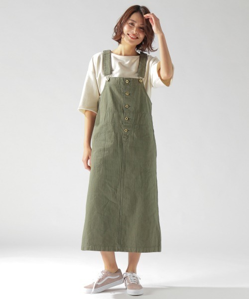 UNIVERSAL OVERALL（ユニバーサルオーバーオール）の「【UNIVERSAL OVERALL(ユニバーサルオーバーオール)】ジャンスカ（ワンピース・レディース・ベージュ/カーキ・FREE）」の16枚目の写真