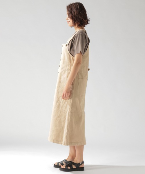UNIVERSAL OVERALL（ユニバーサルオーバーオール）の「【UNIVERSAL OVERALL(ユニバーサルオーバーオール)】ジャンスカ（ワンピース・レディース・ベージュ/カーキ・FREE）」の18枚目の写真
