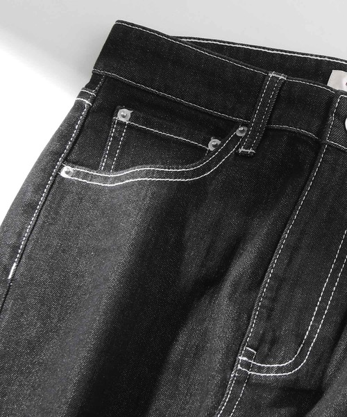 Chillfar（チルファー）の「ハイウエストストレッチテーパード スリム　ツイル/デニムパンツ（チノパンツ・レディース・ホワイト/ブラック/ベージュ/ブラウン/グレー/カーキ/サックスブルー/ブルー/ワンウォッシュ/ブラック系・SMALL/MEDIUM/LARGE/X-LARGE）」の17枚目の写真