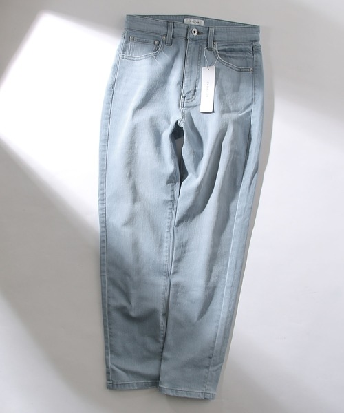 Chillfar（チルファー）の「ハイウエストストレッチテーパード スリム　ツイル/デニムパンツ（チノパンツ・レディース・ホワイト/ブラック/ベージュ/ブラウン/グレー/カーキ/サックスブルー/ブルー/ワンウォッシュ/ブラック系・SMALL/MEDIUM/LARGE/X-LARGE）」の14枚目の写真