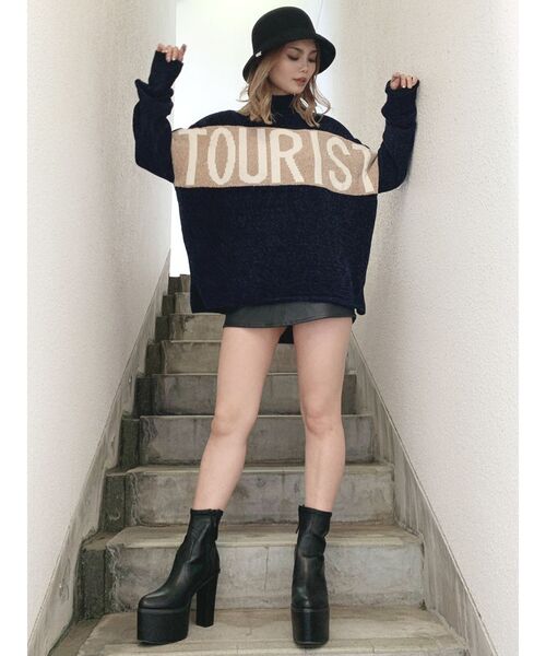 GYDA(ジェイダ)の「TOURISTモールジャガードニットTOPS(ニット/セーター・レディース・ネイビー/ブラウン/オフホワイト・FREE)」の6枚目の写真