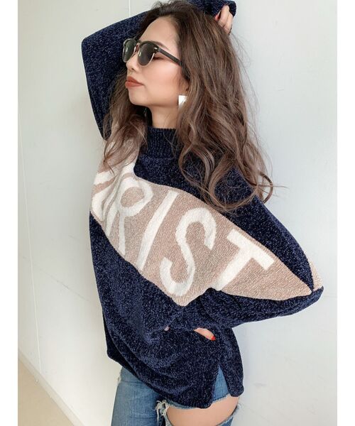 GYDA(ジェイダ)の「TOURISTモールジャガードニットTOPS(ニット/セーター・レディース・ネイビー/ブラウン/オフホワイト・FREE)」の14枚目の写真