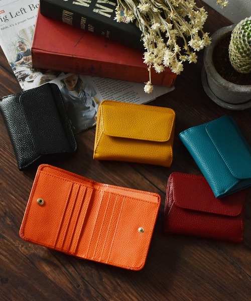 VitaFelice（ヴィータフェリーチェ）の「牛革二つ折り財布 ミニ財布（財布・レディース・ブラック/ワイン/オレンジ/ブルー/イエロー/ライトグレー/グリーン/ゴールド・FREE）」の15枚目の写真