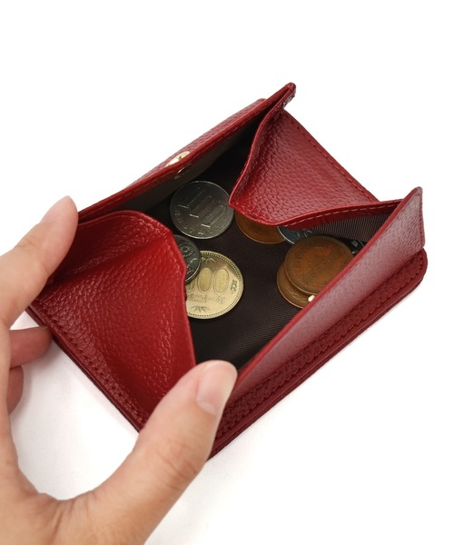 VitaFelice（ヴィータフェリーチェ）の「牛革二つ折り財布 ミニ財布（財布・レディース・ブラック/ワイン/オレンジ/ブルー/イエロー/ライトグレー/グリーン/ゴールド・FREE）」の10枚目の写真