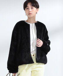 Ray BEAMS | Champion × Ray BEAMS / 別注 フリース ジャケット(ノーカラージャケット)