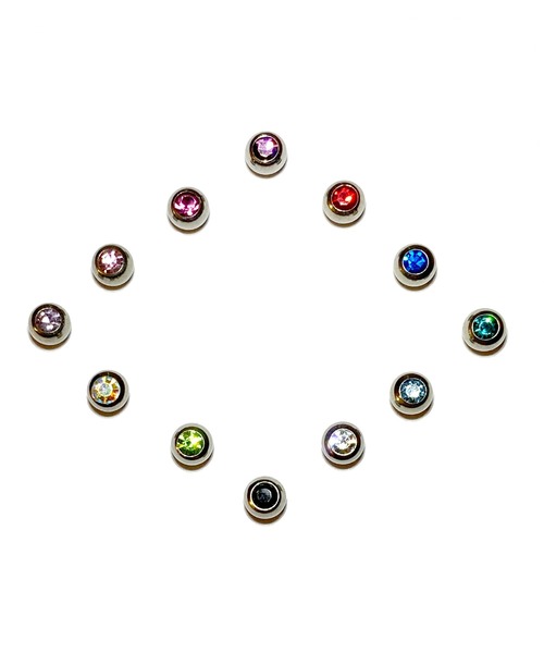 MORPH(モルフ)の「MORPH モルフ スワロフスキーボディピアスキャッチ 14ゲージ 4mm SILVER(ピアス(片耳用)・メンズ・スカイブルー/ブラック/ブルー/レッド/ローズ/ライトピンク/クリア/レインボー/ライトグリーン/エメラルド/ラベンダー/バイオレット・4)」の13枚目の写真