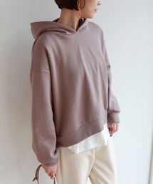 裏起毛バックスリット長袖スウェットパーカー