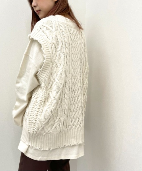 apres jour mignon(アプレジュールミニョン)の「BIGスリット入りロンT 【ZOZOTOWN限定アイテム】(Tシャツ/カットソー・レディース・アイボリー/ダークブルー/ブラック/オフホワイト・X-LARGE/フリー)」の15枚目の写真