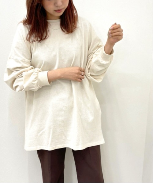 apres jour mignon(アプレジュールミニョン)の「BIGスリット入りロンT 【ZOZOTOWN限定アイテム】(Tシャツ/カットソー・レディース・アイボリー/ダークブルー/ブラック/オフホワイト・X-LARGE/フリー)」の12枚目の写真