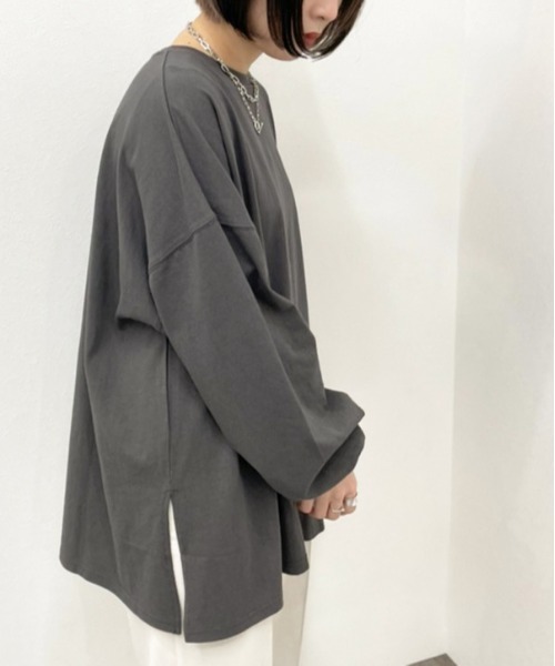 apres jour mignon(アプレジュールミニョン)の「BIGスリット入りロンT 【ZOZOTOWN限定アイテム】(Tシャツ/カットソー・レディース・アイボリー/ダークブルー/ブラック/オフホワイト・X-LARGE/フリー)」の20枚目の写真