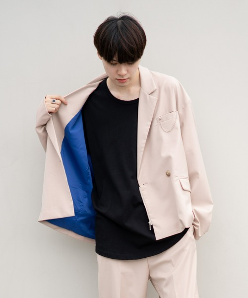 EDEL（エーデル）の「EDEL - Lining color jacket（テーラードジャケット・メンズ・ブラック/ベージュ・MEDIUM/LARGE）」の3枚目の写真
