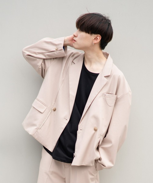 EDEL（エーデル）の「EDEL - Lining color jacket（テーラードジャケット・メンズ・ブラック/ベージュ・MEDIUM/LARGE）」の4枚目の写真
