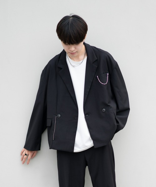 EDEL（エーデル）の「EDEL - Lining color jacket（テーラードジャケット・メンズ・ブラック/ベージュ・MEDIUM/LARGE）」の20枚目の写真