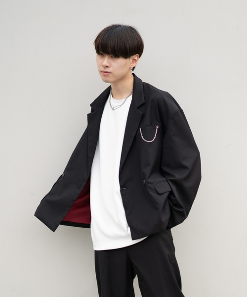 EDEL（エーデル）の「EDEL - Lining color jacket（テーラードジャケット・メンズ・ブラック/ベージュ・MEDIUM/LARGE）」の14枚目の写真
