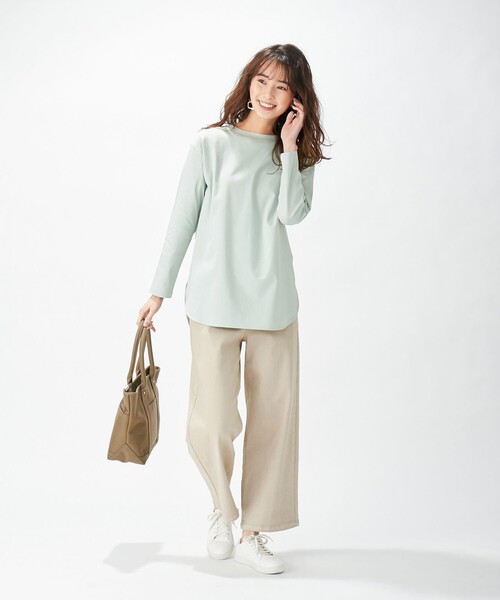 J.PRESS(ジェイプレス)の「レヤードTEE カットソー(Tシャツ/カットソー・レディース・ライトグリーン系/ホワイト系/ベージュ系・T13)」の6枚目の写真