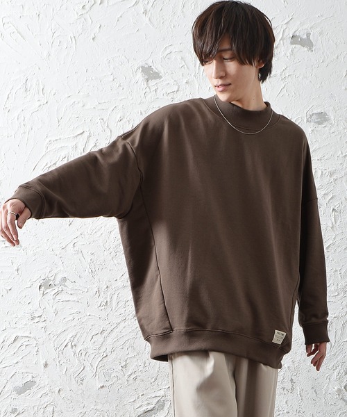 MinoriTY（マイノリティ）の「スウェット ビッグシルエット ドルマンスリーブ 長袖トレーナー 春服 冬服（スウェット・メンズ・アイボリー/ブルー/パープル/モカ/チャコール/グリーン/グレー系その他/ネイビー・FREE）」の5枚目の写真