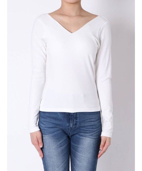 RESEXXY（リゼクシー）の「【IS】バックオープントップス（Tシャツ/カットソー・レディース・ホワイト/ブラック/オレンジ・FREE）」の21枚目の写真