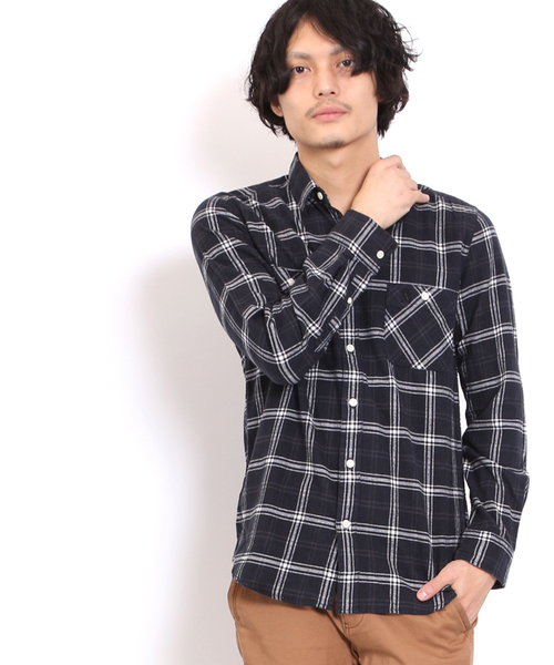 GIORDANO（ジョルダーノ）の「[GIORDANO]ライオン刺繍フランネルチェックシャツ（シャツ/ブラウス・メンズ・ブラック/ブルー/イエロー/レッド・MEDIUM/LARGE/SMALL）」の13枚目の写真