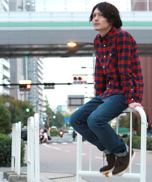 GIORDANO（ジョルダーノ）の「[GIORDANO]ライオン刺繍フランネルチェックシャツ（シャツ/ブラウス・メンズ・ブラック/ブルー/イエロー/レッド・MEDIUM/LARGE/SMALL）」の15枚目の写真