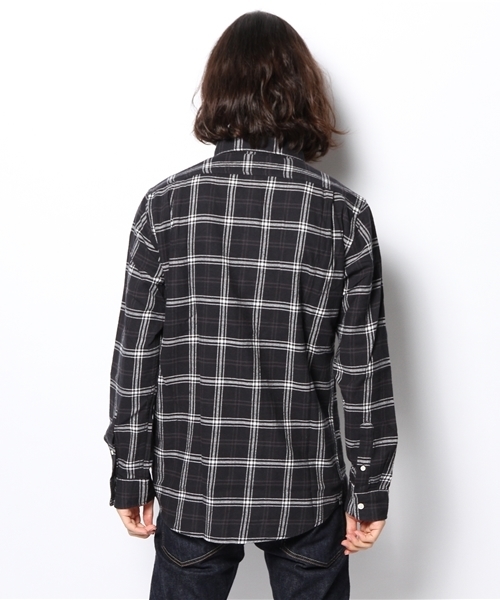 GIORDANO（ジョルダーノ）の「[GIORDANO]ライオン刺繍フランネルチェックシャツ（シャツ/ブラウス・メンズ・ブラック/ブルー/イエロー/レッド・MEDIUM/LARGE/SMALL）」の8枚目の写真