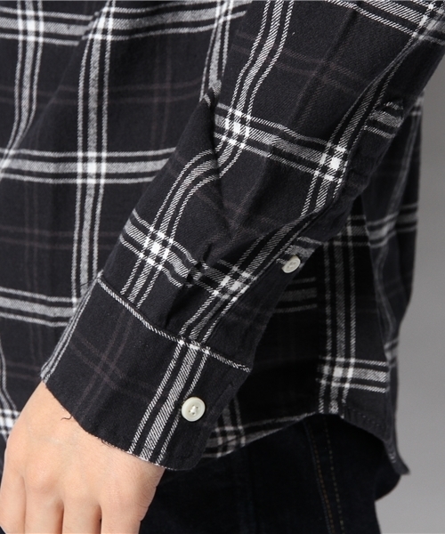 GIORDANO（ジョルダーノ）の「[GIORDANO]ライオン刺繍フランネルチェックシャツ（シャツ/ブラウス・メンズ・ブラック/ブルー/イエロー/レッド・MEDIUM/LARGE/SMALL）」の10枚目の写真