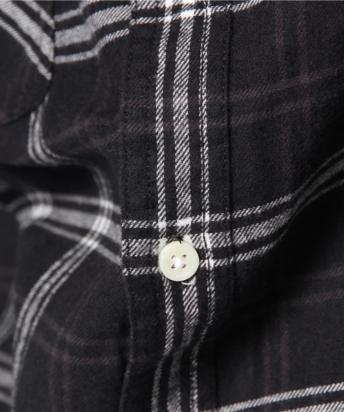 GIORDANO（ジョルダーノ）の「[GIORDANO]ライオン刺繍フランネルチェックシャツ（シャツ/ブラウス・メンズ・ブラック/ブルー/イエロー/レッド・MEDIUM/LARGE/SMALL）」の5枚目の写真
