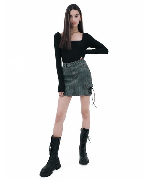 SCULPTOR APPAREL ストライプタイトミニスカート SCULPTOR APPAREL ストライプタイトミニスカート