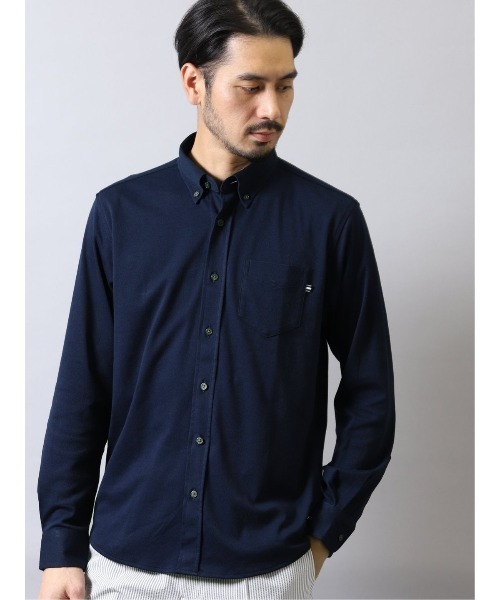 タカキューメンズ Taka Q Men ストレッチ 組織無地ボタンダウン長袖ニットシャツ シャツ ブラウス Taka Q タカキュー のファッション通販 Zozotown