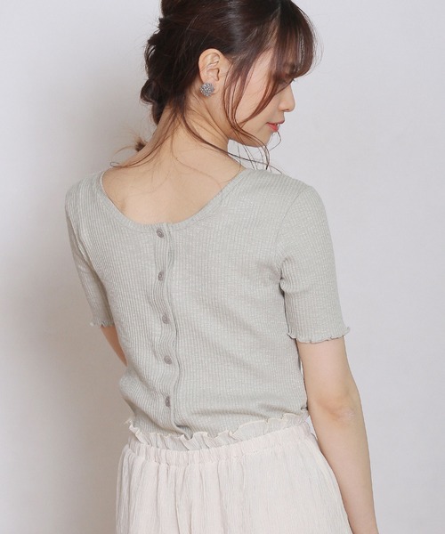 Crisp(クリスプ)の「2wayスラブリブTシャツ(Tシャツ/カットソー・レディース・ベージュ/ミント/アイボリー・FREE)」の1枚目の写真